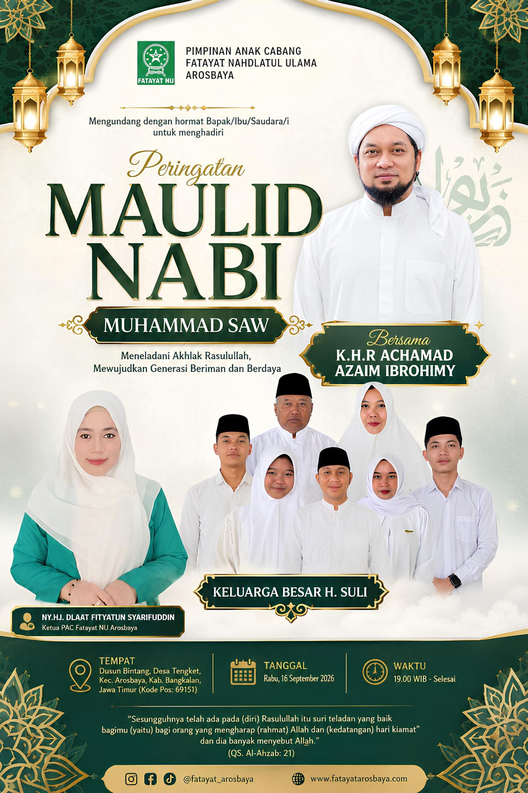 Hadirkan K.H.R. Achamad Azaim Ibrohimy, Maulid Nabi di Tengket Terbuka untuk Umum